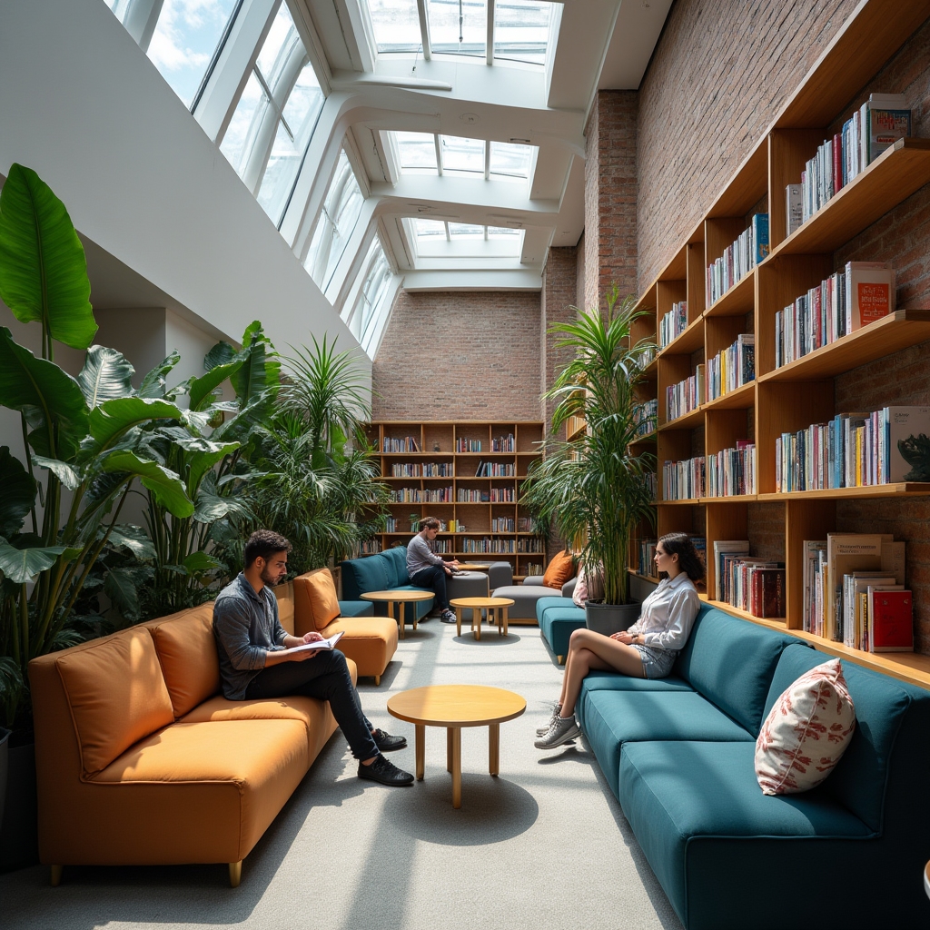 Modern study lounge with comfortable seating and natural light